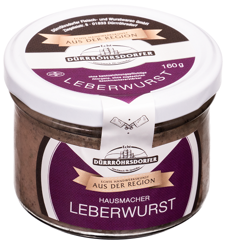 Dürrröhrsdorfer Hausmacher Leberwurst im 160g Glas